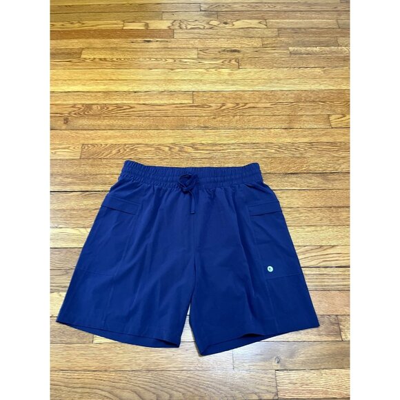 BALEAF Athletic Shorts Women's Size Large Inseam 7.5" UPF 50+ Blue NWT - Picture 1 of 4